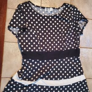 Dressbarn Black and White Polka Dot Dress